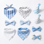 Dog Bandana & Bow Tie Set – Seasonal Accessories for Large Dogs